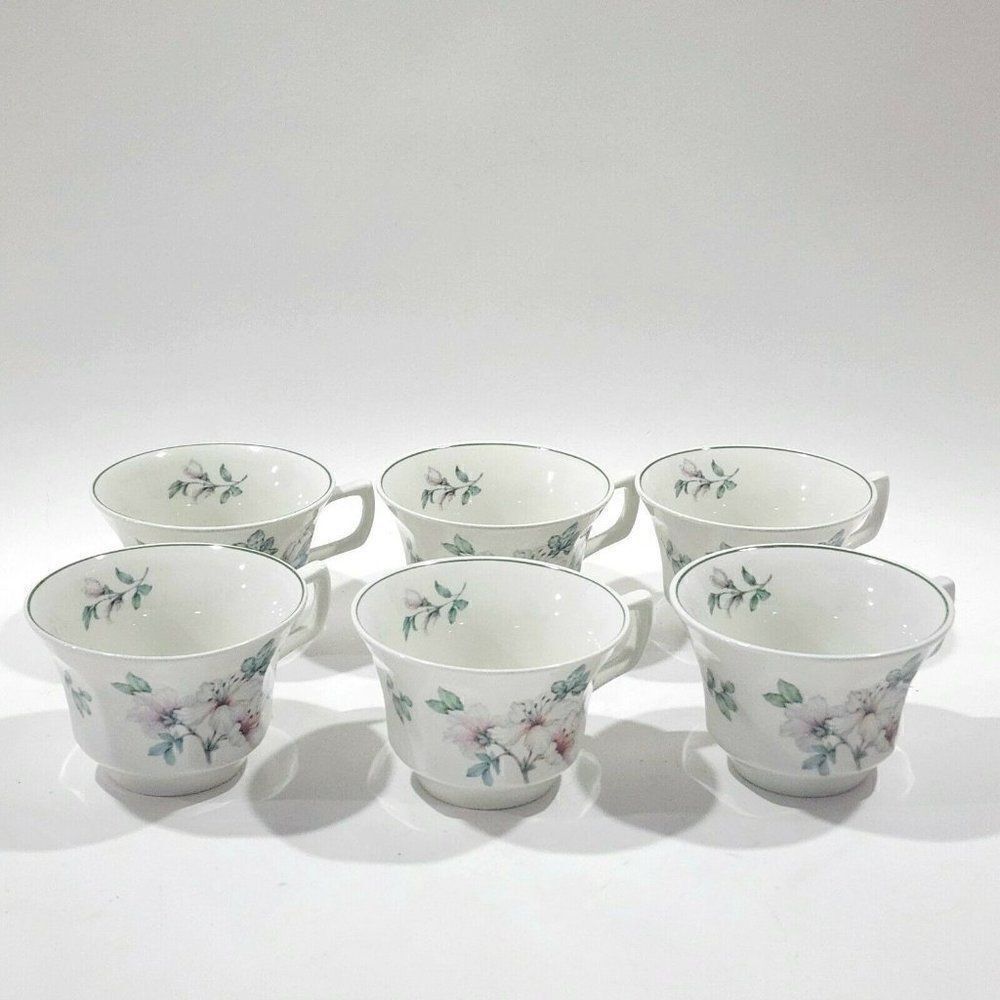 Set of 6 ADAMS Azalea  Ironstone Teacups England‎